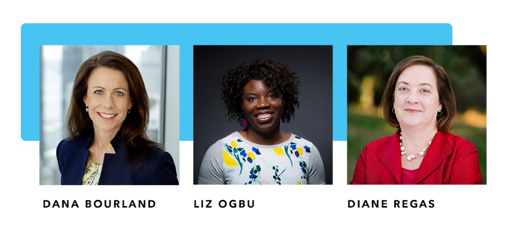 Dana Bourland, Liz Ogbu, and Diane Regas